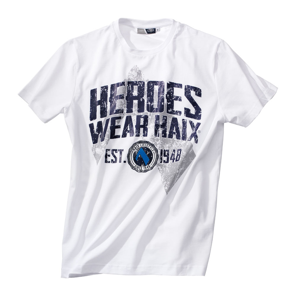 HEROES WEAR HAIX T-Shirt Unisex weiß Shirt Fan-Shirt XS-XXL Herrenshirt 